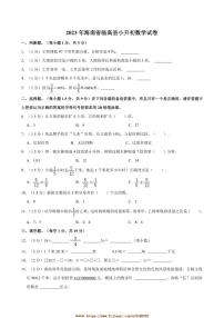2023年海南省临高县小升初真题数学试卷(含答案)