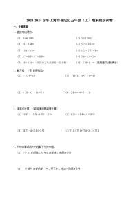 2023-2024学年上海市普陀区五年级（上）期末数学试卷