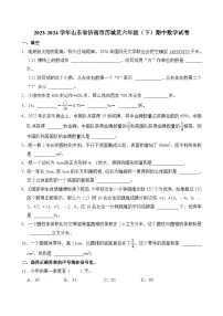 2023-2024学年山东省济南市历城区六年级（下）期中数学试卷