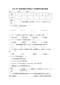 2022年广东省深圳市罗湖区小升初真题数学试卷及答案