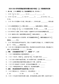 2023-2024学年河南省洛阳市部分校六年级（上）期末数学试卷