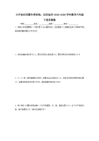 小升初应用题专项训练：比的运用-2024-2025学年数学六年级下册苏教版