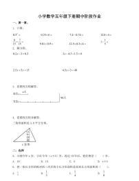 江苏省常州市邹区实验小学2023-2024学年五年级下册期中测试数学试卷