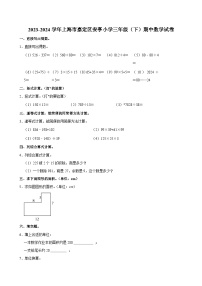 2023-2024学年上海市嘉定区安亭小学三年级（下）期中数学试卷
