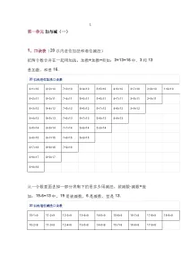 北师大版一年级（下册）数学期中知识点归纳