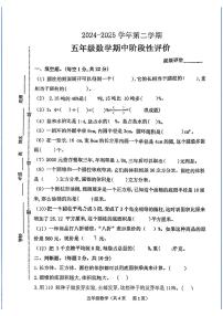 山东省泰安市泰山区2024-2025学年五年级下学期期中数学试题