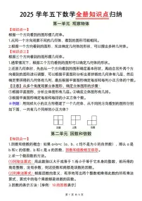 人教版五下年级下册数学期末全册知识点归纳