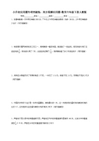 小升初应用题专项突破练：列方程解应用题（含解析）-数学六年级下册人教版