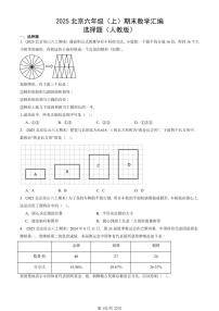 2025北京六年级（上）期末真题数学汇编：选择题（人教版）