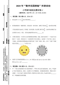 2025年“数学花园探秘“科普活动（原”迎春杯”）小学高年级组数学竞赛决赛试卷
