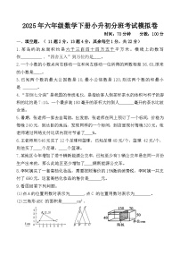 小升初分班模拟卷（一）（试题）-2024-2025学年六年级下册数学人教版