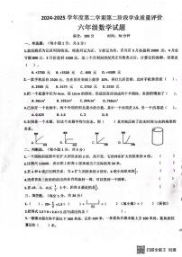 山东省济宁市嘉祥县2024-2025学年六年级下学期第二次月考测试数学试题