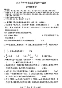 湖北孝感市汉川市2024-2025学年六年级下学期6月期末数学试题+答案