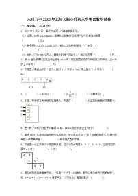 永州九中2025年北师大版小升初入学考试数学试卷（八）（原卷版）