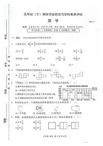 广东省深圳市罗湖区2024-2025学年第二学期五年级数学期末试卷（无答案）