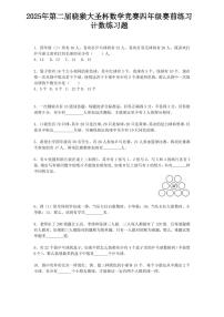 2025年第二届晓猴大圣杯数学竞赛4年级赛前练习计数题目2练习含答案