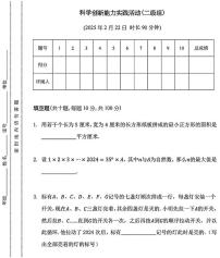 2025年全国科学创新实践活动（原华数杯）初级组（小学五、六年级）数学竞赛试题