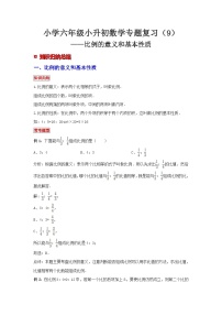 小学六年级小升初数学专题复习（9）比例的意义和基本性质（典例精析+拔高训练）