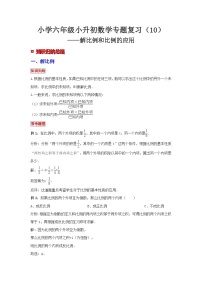 小学六年级小升初数学专题复习（10）解比例和比例的应用（典例精析+拔高训练）