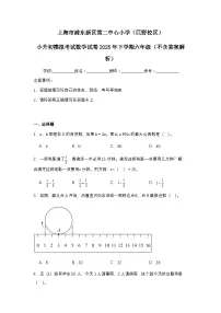 上海市浦东新区第二中心小学小升初模拟考试数学试卷2025年下学期六年级（不含答案解析）