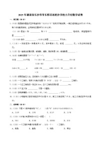 2025年湖南省长沙市市长郡双语星沙学校小升初数学试卷