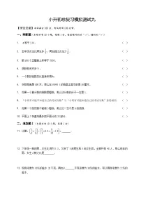 小升初数学总复习模拟测试九（含答案）