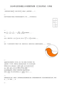 2024年北京东城区小升初数学试卷（汇文DZ考试）六年级（有答案解析）