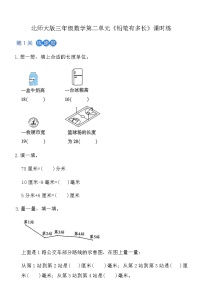 北师大版（2024）三年级上册（2024）铅笔有多长巩固练习