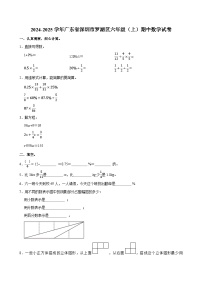 2024-2025学年广东省深圳市罗湖区六年级（上）期中数学试卷