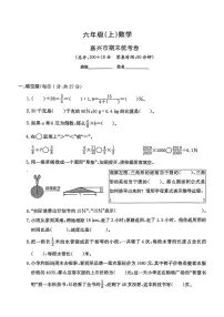 浙江省嘉兴市2024-2025学年六年级上学期期末考试数学试题及答案