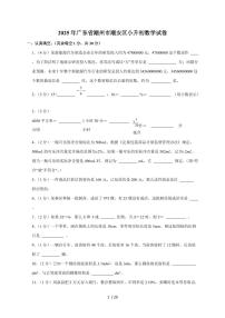 【小升初】2025年广东省潮州市潮安区六年级下册期末数学试题【附答案】