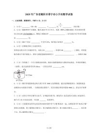 【小升初】2025年广东省揭阳市普宁市六年级下册期末数学试题【附答案】