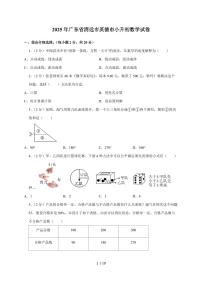 【小升初】2025年广东省清远市英德市六年级下册期末数学试题【附答案】