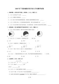 【小升初】2025年广西防城港市东兴市六年级下册期末数学试题【附答案】