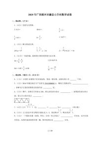 【小升初】2025年广西梧州市藤县六年级下册期末数学试题【附答案】