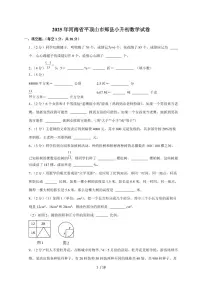 【小升初】2025年河南省平顶山市郏县六年级下册期末数学试题【附答案】