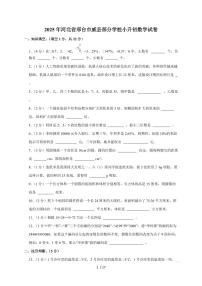 【小升初】2025年河北省邢台市威县部分学校六年级下册期末数学试题【附答案】