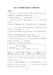 【小升初】2025年山东省潍坊市高新区六年级下册期末数学试题【附答案】