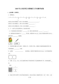 【小升初】2025年山东省枣庄市薛城区六年级下册期末数学试题【附答案】