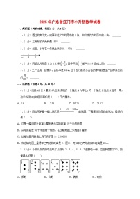 （小升初）2025年广东省江门市初一新生入学分班考试数学检测试卷（含解析）