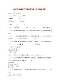 （小升初）2025年河南省三门峡市渑池县初一新生入学分班考试数学检测试卷（含解析）