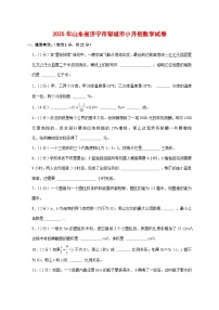 （小升初）2025年山东省济宁市邹城市初一新生入学分班考试数学检测试卷（含解析）