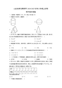 山东省青岛莱西市2024-2025学年六年级上学期期中数学试卷（学生版）