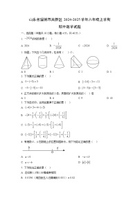 山东省淄博市高新区2024-2025学年六年级上学期期中数学试卷（学生版）