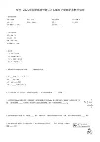 2024~2025学年湖北武汉硚口区五年级上学期期末数学试卷（有答案解析）