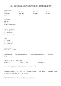 2024~2025学年湖北武汉武昌区五年级上学期期末数学试卷（有答案解析）