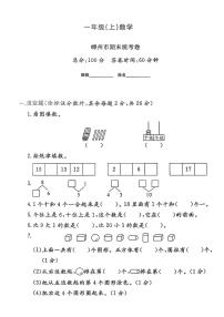 浙江省绍兴市嵊州市2024-2025学年一年级上学期期末数学试题及答案