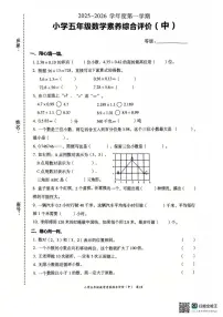 广东省汕头市龙湖区2025-2026学年五年级上学期11月素养综合评价数学试题（月考）