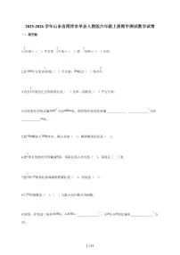 2025-2026学年山东省菏泽市单县人教版六年级上册期中测试数学试卷（含解析）