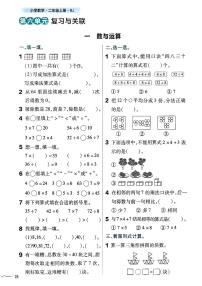 小学数学人教版（2024）二年级上册（2024）六 复习与关联整理复习数与运算精练